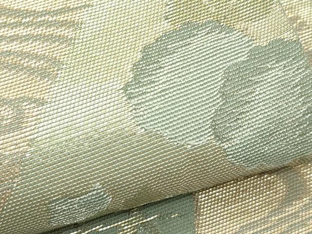 平和屋着物*夏物 六通柄袋帯 流水草花文 金糸 正絹 逸品 CABJ1932rv