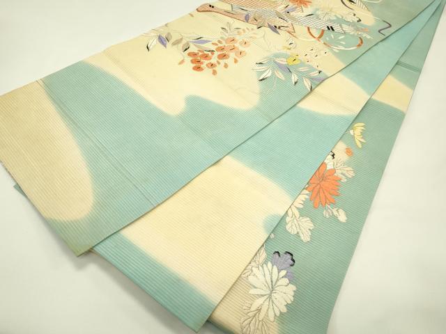 平和屋着物*夏物 アンティーク 大正ロマン 丸帯 引き抜き帯 総刺繍 駒刺繍 草花文 金銀糸 正絹 逸品 CABJ1937rv