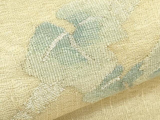 平和屋着物▽太鼓柄袋帯 スリーシーズン 春夏秋 瓢箪 銀糸 正絹 逸品 CABJ1943rv