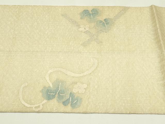 平和屋着物▽太鼓柄袋帯 スリーシーズン 春夏秋 瓢箪 銀糸 正絹 逸品 CABJ1943rv
