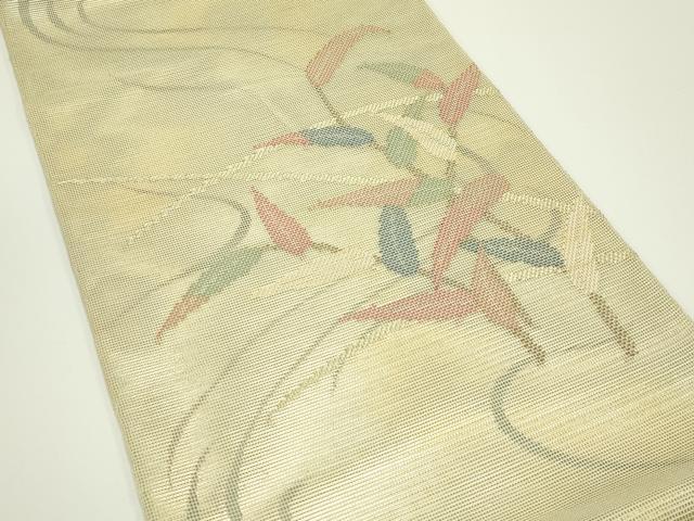 平和屋着物*夏物 太鼓柄 本袋帯 流水草木文 金糸 正絹 逸品 CABJ1951rv
