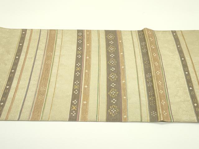 平和屋着物*夏物 六通柄袋帯 横段文 金糸 正絹 逸品 CABJ1953rv