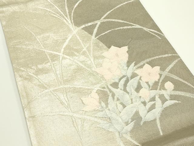 平和屋着物*夏物 太鼓柄袋帯 桔梗 銀糸 正絹 逸品 CABJ1960rv