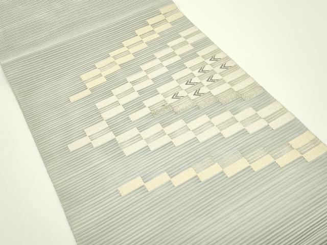 平和屋着物*夏物 八寸名古屋帯 絽綴れ 幾何学文様 金銀糸 正絹 逸品 CABJ1972rv