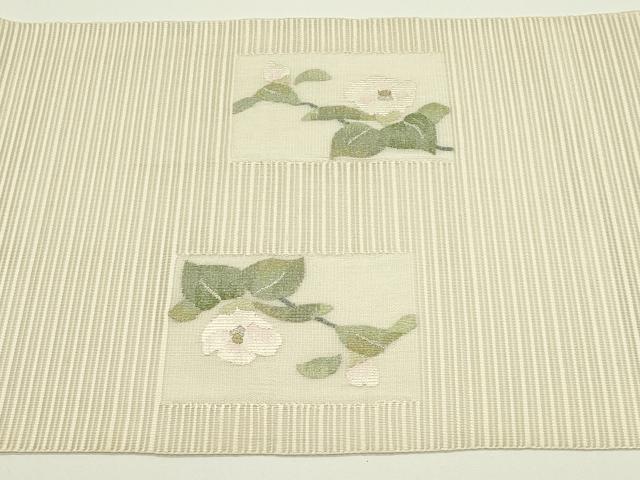 平和屋着物*夏物 八寸名古屋帯 絽綴れ 草花文 金銀糸 正絹 逸品 CABJ1975rv