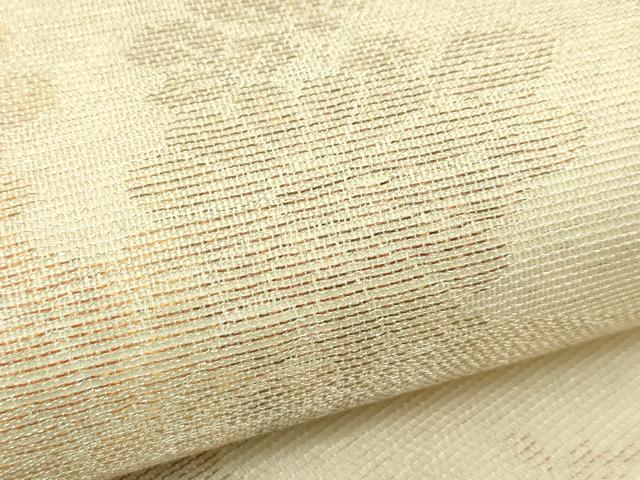 平和屋着物*夏物 九寸開き名古屋帯 草花筏文 銀糸 正絹 逸品 CABJ1978rv