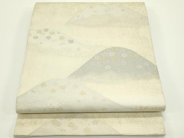 平和屋着物*夏物 九寸開き名古屋帯 遠山花文 金銀糸 正絹 逸品 CABJ1984rv