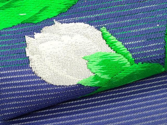 平和屋着物*夏物 九寸開き名古屋帯 枝花文 銀糸 正絹 逸品 CABJ1999rv