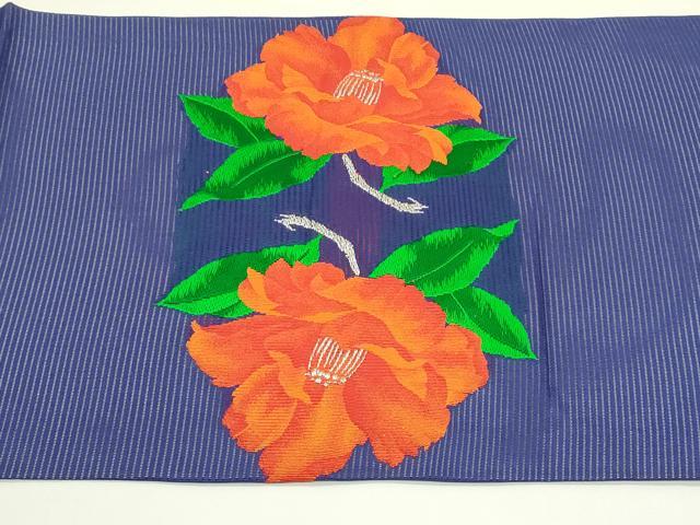 平和屋着物*夏物 九寸開き名古屋帯 枝花文 銀糸 正絹 逸品 CABJ1999rv