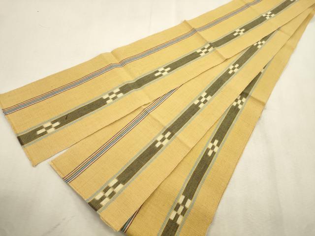 平和屋着物●沖縄県伝統工芸品 八重山ミンサー 手織り 半幅帯 間道 一重帯 綿 逸品 CABJ2021dy
