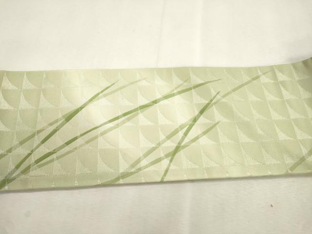 平和屋着物●京都印象派 友禅作家 橋本恵 九寸名古屋帯 草木文 銀通し地 正絹 逸品 未使用 CABJ2030dy