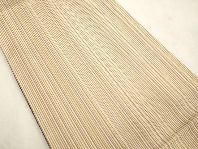 平和屋着物●両面 全通柄 京袋帯 舞梅 縞 正絹 逸品 CABJ2033dy