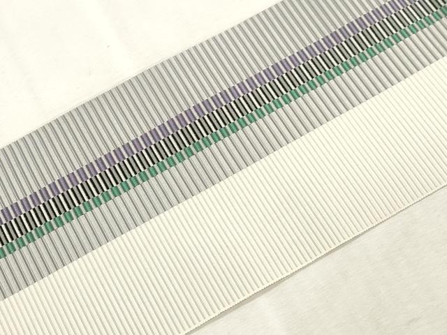 平和屋着物●本場筑前博多織 八寸名古屋帯 縞 正絹 逸品 CABJ2039dy
