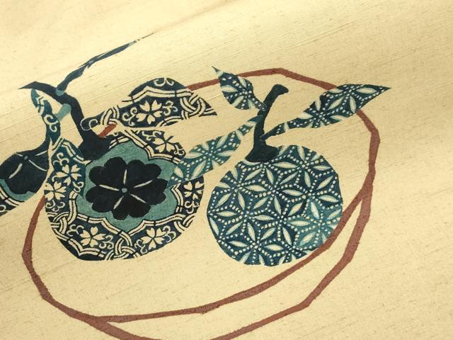 平和屋着物●内山晴祥 手描き 九寸名古屋帯 紬地 成り物 正絹 逸品 CABJ2050dy