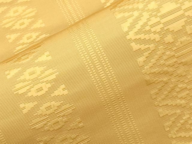 平和屋着物●本場筑前博多織 八寸名古屋帯 献上 黄朽葉色 正絹 逸品 CABJ2053dy