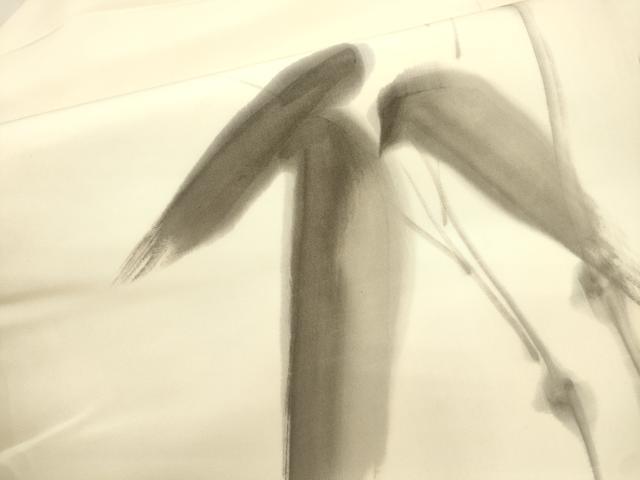 平和屋着物●塩瀬 九寸名古屋帯 作家物 手描き 笹竹文 正絹 逸品 CABJ2056dy