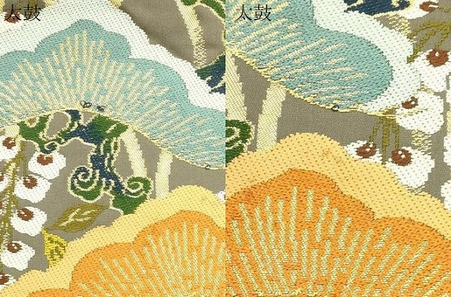 平和屋着物●西陣 白綾苑大庭 六通柄袋帯 舞蝶枝松文 金糸 正絹 逸品 CABJ2078dy