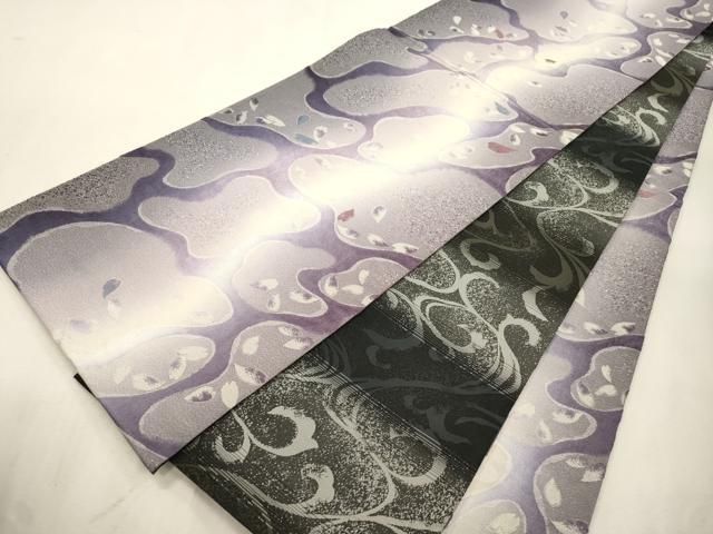 平和屋着物●両面 全通柄袋帯 舞桜文 銀糸 正絹 逸品 CABJ2083dy