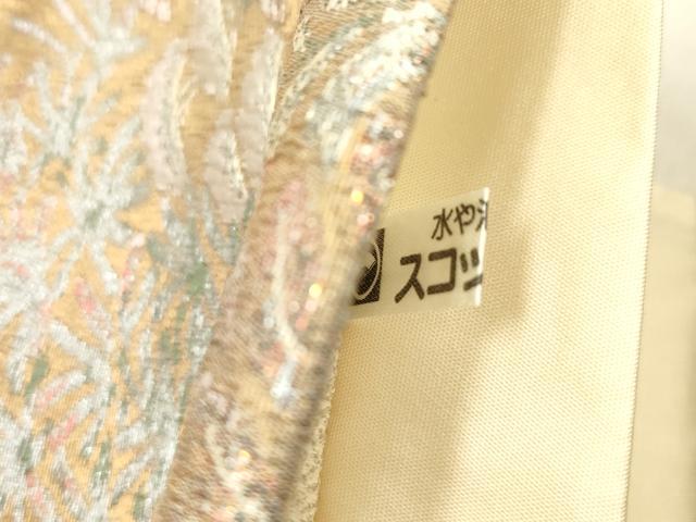 平和屋着物●「美しいキモノ」お馴染みのメーカー となみ織物 日本画家 三輪晃勢 六通柄袋帯 草花文 金糸 銀座おおぎ屋扱い CABJ2091dy