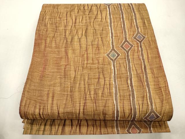 平和屋着物▽六通柄袋帯 スリーシーズン 春夏秋 櫛織 幾何学文 正絹 逸品 CABJ2104dy