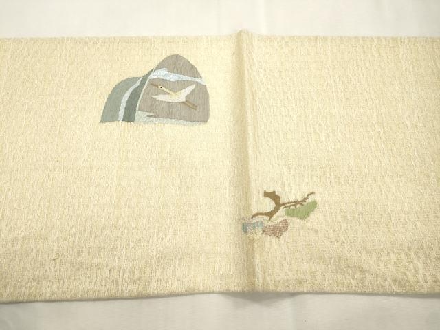 平和屋着物▽太鼓柄袋帯 スリーシーズン 春夏秋 すくい織 遠山飛鳥文 金銀糸 正絹 逸品 CABJ2111dy