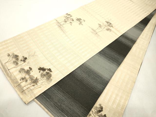 平和屋着物▽六通柄袋帯 スリーシーズン 春夏秋 手描き ピサの斜塔 正絹 逸品 CABJ2116dy