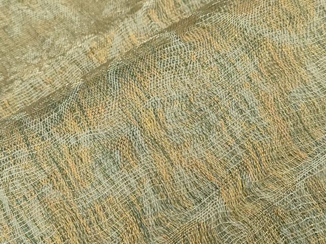 平和屋着物▽全通柄袋帯 スリーシーズン 春夏秋 櫛織 霞文 金糸 正絹 逸品 CABJ2119dy