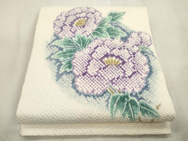 平和屋着物●名門 藤娘きぬたや・総絞り 九寸開き名古屋帯 総絞り 草花文 正絹 逸品 CABJ2125dy