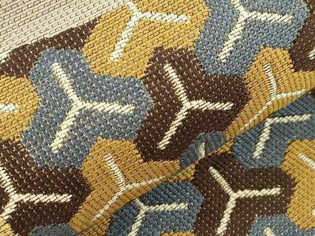 平和屋着物●織斎きたの 両面 六通柄袋帯 陶器文 鳥獣戯画 金糸 正絹 逸品 CABJ2133dy