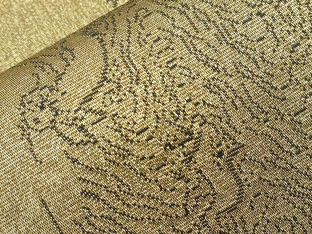 平和屋着物●織斎きたの 両面 六通柄袋帯 陶器文 鳥獣戯画 金糸 正絹 逸品 CABJ2133dy