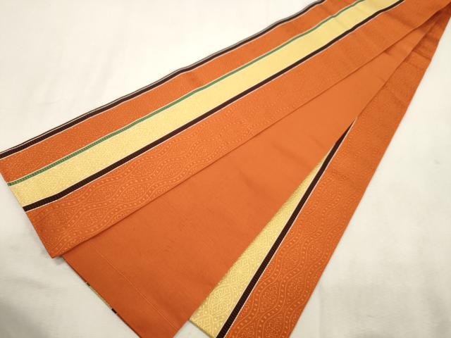 平和屋着物●本場筑前博多織 半幅帯 幾何学文 正絹 逸品 CABJ2162dy