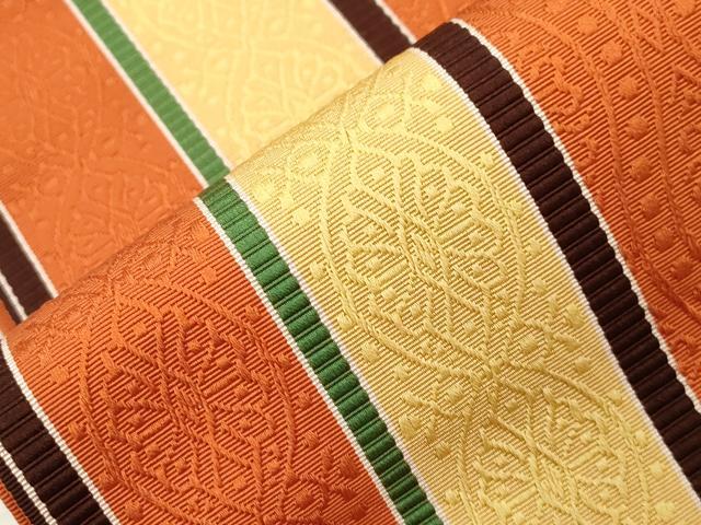 平和屋着物●本場筑前博多織 半幅帯 幾何学文 正絹 逸品 CABJ2162dy