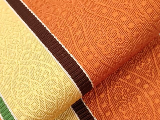 平和屋着物●本場筑前博多織 半幅帯 幾何学文 正絹 逸品 CABJ2162dy