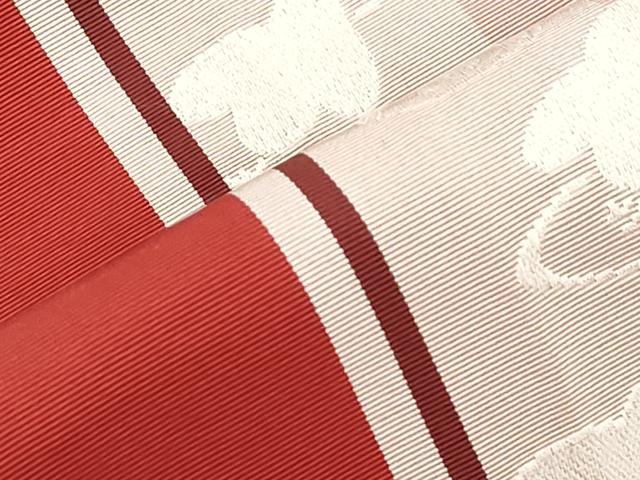 平和屋着物●本場筑前博多織 半幅帯 流水飛鳥文 正絹 逸品 CABJ2163dy