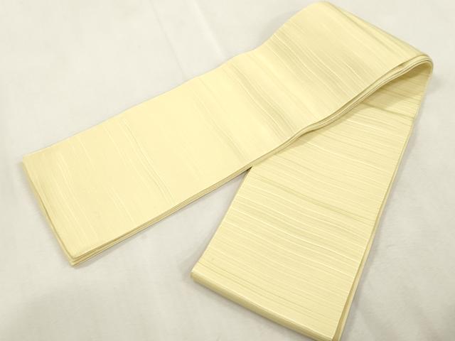 平和屋着物●本場筑前博多織 半幅帯 横段文 砥粉色 正絹 逸品 CABJ2164dy