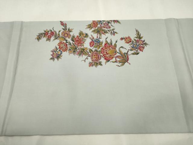 平和屋着物●九寸開き名古屋帯 更紗花文 金彩 正絹 逸品 CABJ2196dy
