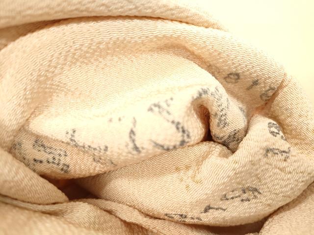 平和屋着物●九寸名古屋帯 手描き 舞葉文 鬼しぼ縮緬 正絹 逸品 CABJ2207dy