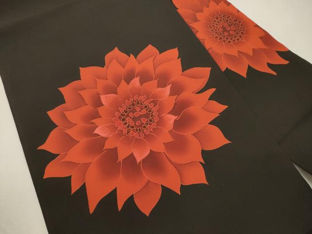 平和屋着物●塩瀬 九寸名古屋帯 刺繍 舞花文 正絹 逸品 CABJ2212dy