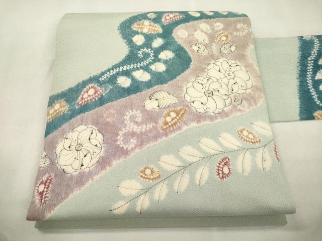 平和屋着物●九寸名古屋帯 辻が花 鬼しぼ縮緬 正絹 逸品 CABJ2218dy