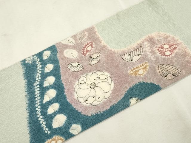 平和屋着物●九寸名古屋帯 辻が花 鬼しぼ縮緬 正絹 逸品 CABJ2218dy