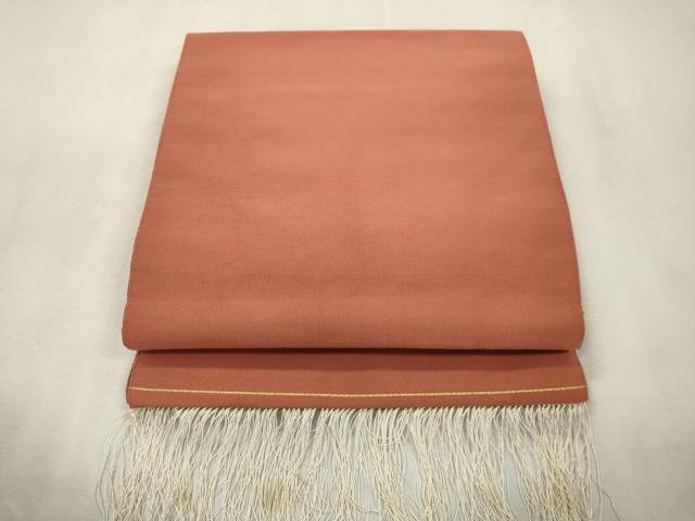 平和屋着物●爪掻き本綴れ 八寸名古屋帯 土器色 正絹 逸品 CABJ2220dy