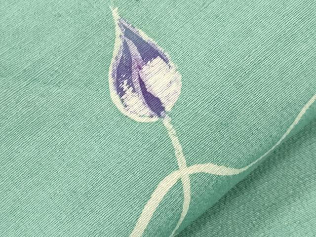 平和屋着物●九寸名古屋帯 ろうけつ染め 草花文 正絹 逸品 CABJ2232dy