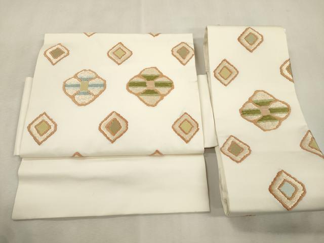 平和屋着物●三風魯・堀江三郎 つけ帯 草木染 菱花文 正絹 逸品 CABJ2243dy