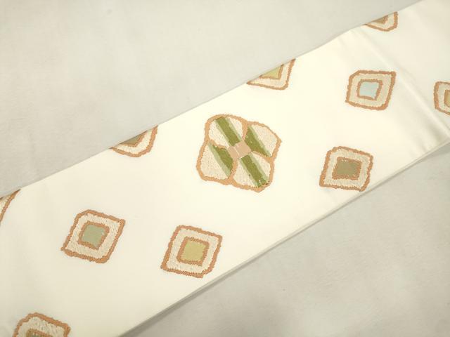 平和屋着物●三風魯・堀江三郎 つけ帯 草木染 菱花文 正絹 逸品 CABJ2243dy
