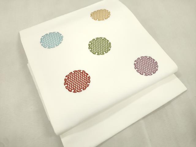 平和屋着物●つけ帯 総刺繍 雪輪文 CABJ2244dy