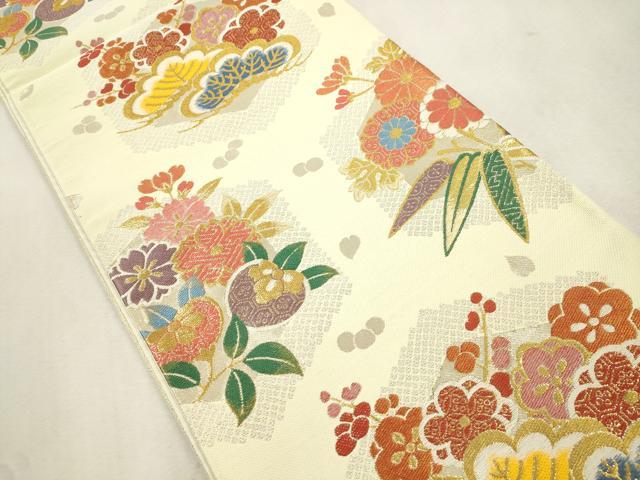 平和屋着物●西陣 酒井守謹製 六通柄袋帯 亀甲草花文 金銀糸 証紙付き 正絹 逸品 未使用 CABJ2253dy