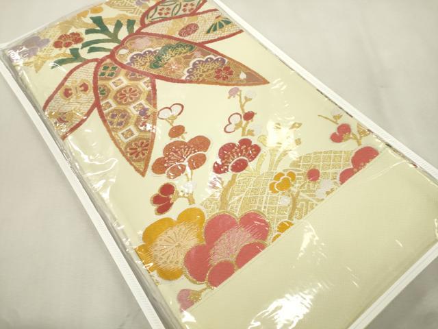 平和屋着物●西陣 酒井守謹製 六通柄袋帯 松竹梅 金糸 証紙付き 正絹 逸品 未使用 CABJ2263dy