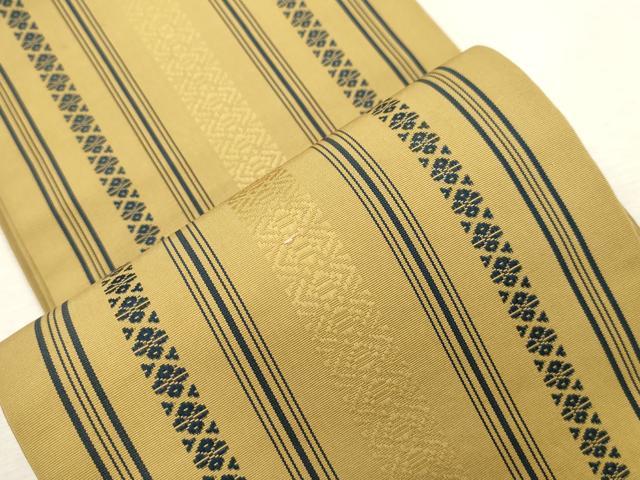 平和屋着物●本場筑前博多織 半幅帯 献上 正絹 逸品 CABJ2268dy