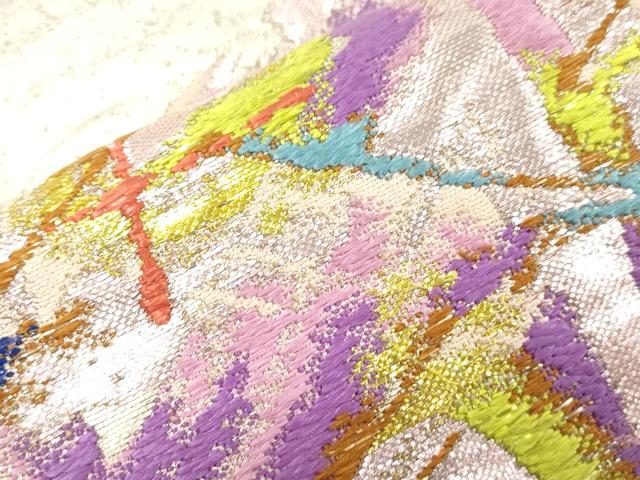 平和屋着物●龍村美術織物 六通柄袋帯 リラのリズム 金銀糸 正絹 逸品 CABJ2287dy