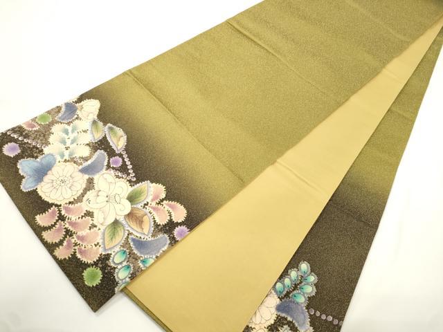 平和屋着物●六通柄袋帯 辻が花 銀通し地 正絹 逸品 CABJ2302dy
